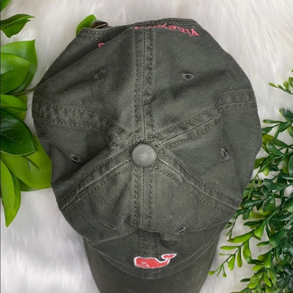 EUC: Vineyard Vines Hunter Green/Pink Whale Hat - Picture 3 of 6